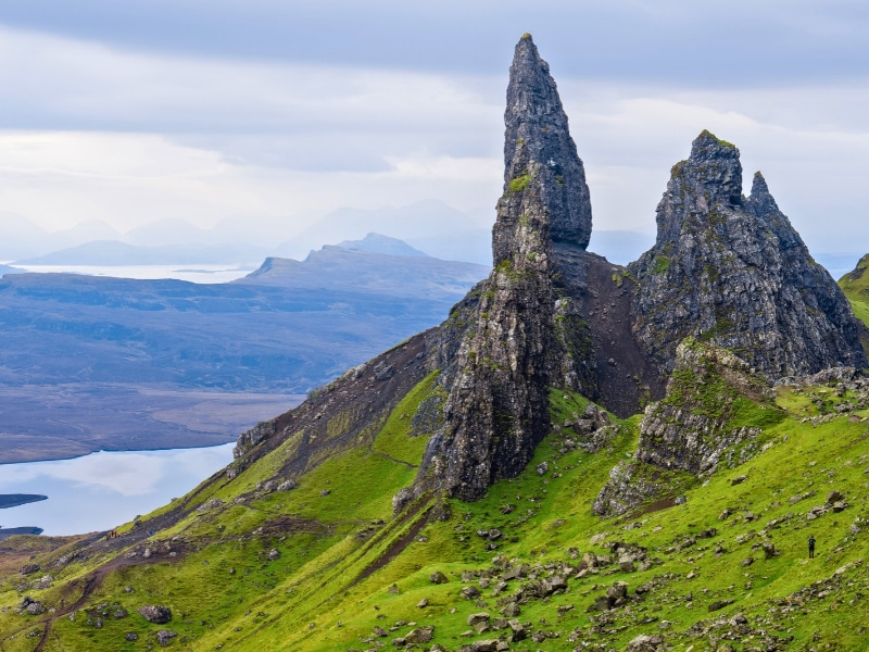 A beautiful shot of the Old Man of Storr rock formation on the Isle of Skye