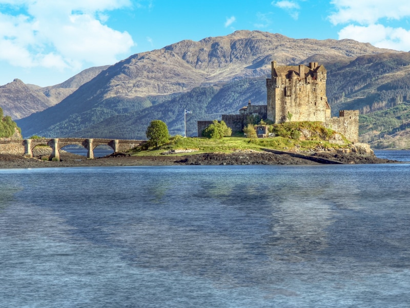 A photograph of the Eilean Donan Castle in Scotland
