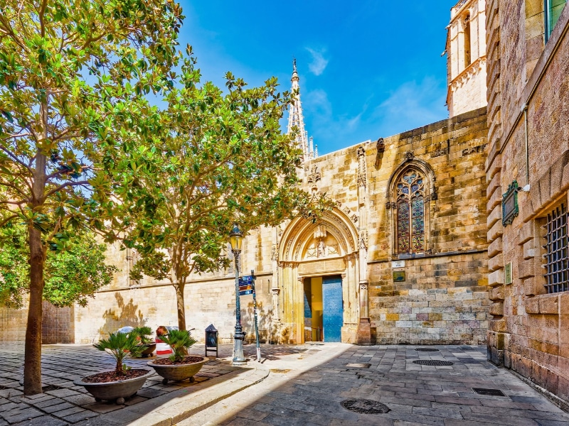 Barcelona. Gothic Quarter is the historic centre of the old city.