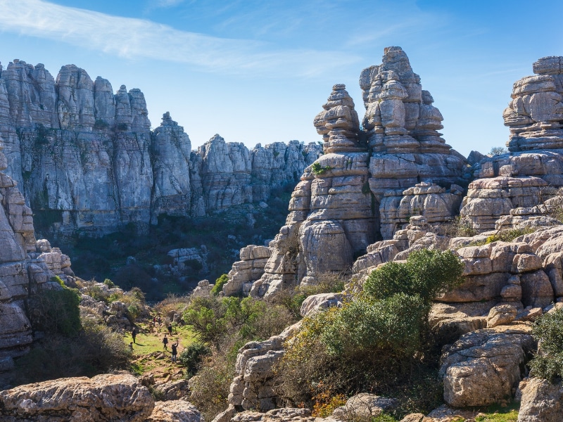 Torcal de Antequera, a unique natural limestone karst landscape located near the town of Antequera in Andalusia, southern Spain.