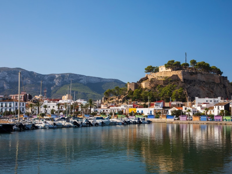 Old town of Denia on Mediterranean coast of Costa Blanca.
